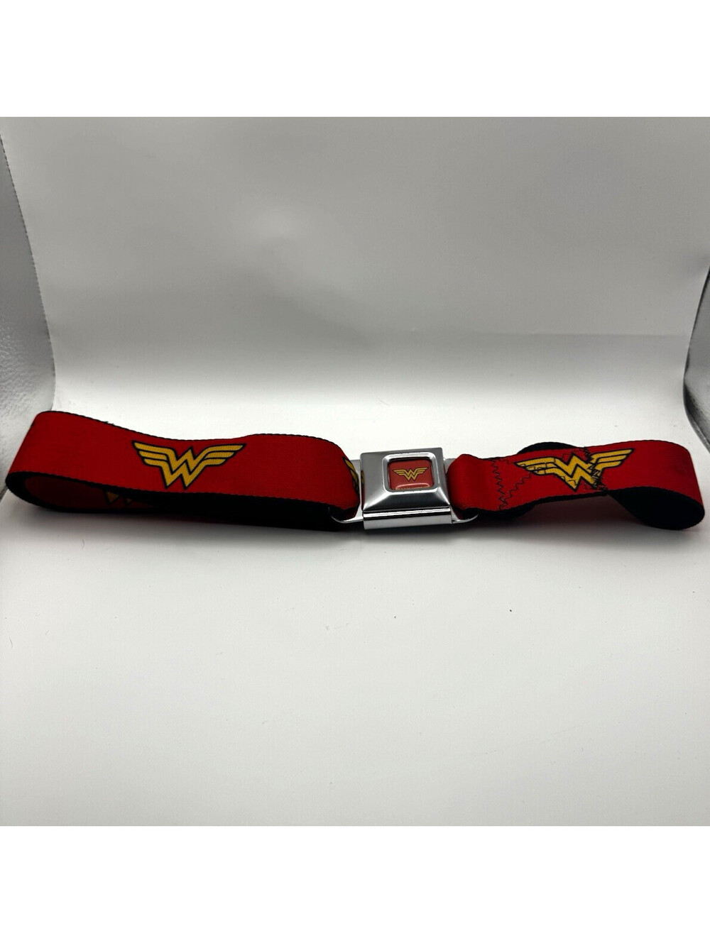 Buckle-Down Wonder Woman Red Logo Adjustable Seatbelt Web Belt w/ Buckle